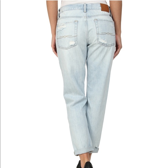 Vintage Sienna Cigarette Boyfriend Jean Cropped Length - Distressed Light Wash - Picture 3 of 9